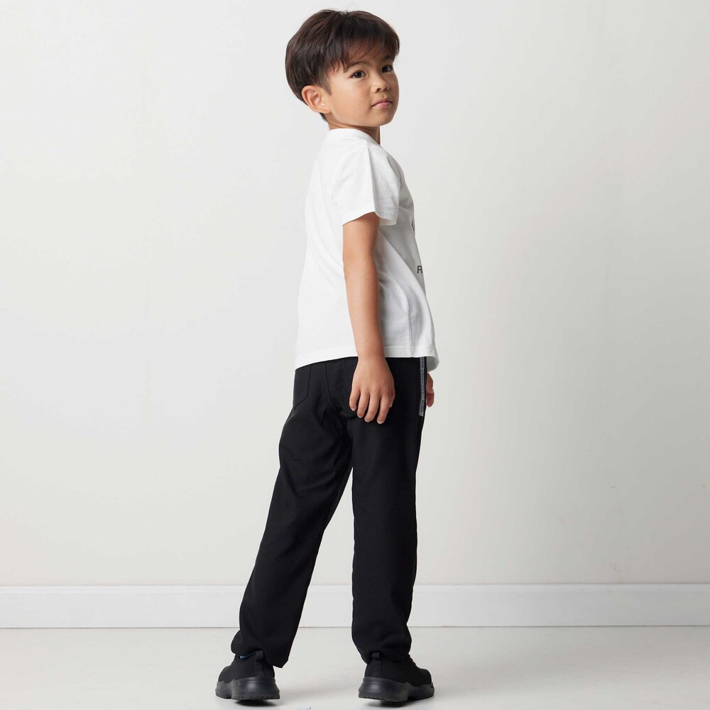 ストレッチツイルサイドテープストレートロングパンツ(90~160cm) ブラック 90cm