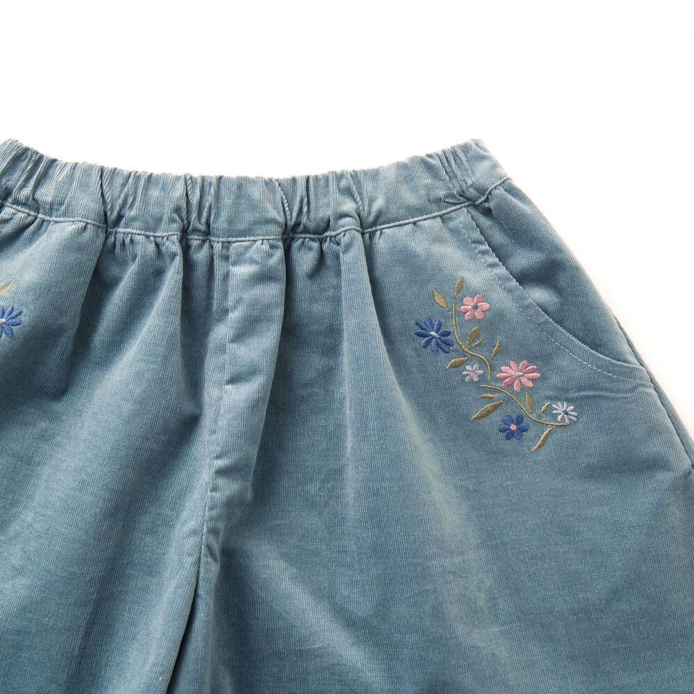 コールテンフラワー刺しゅうキュロットパンツ(80~150cm) ピンク 80cm