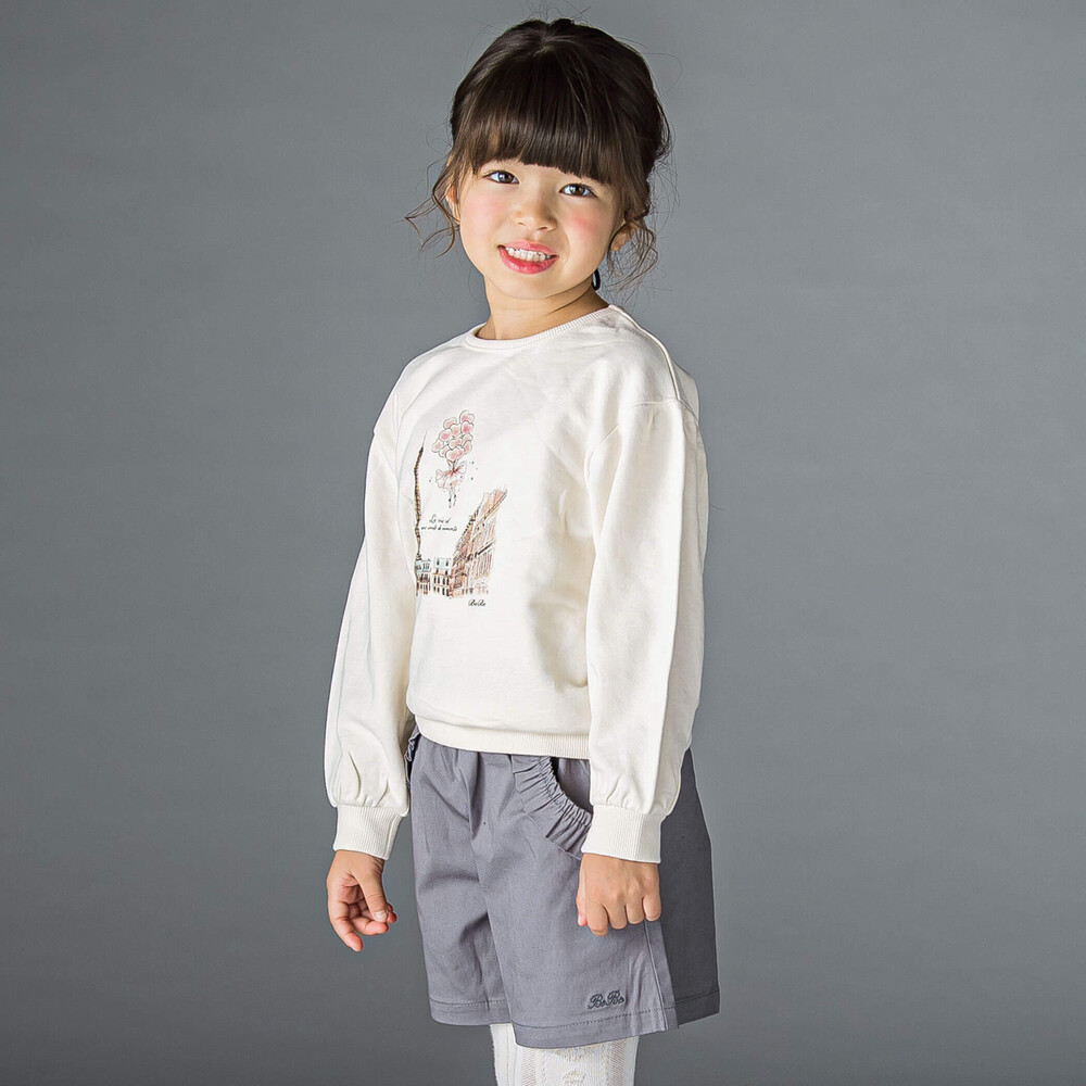 ストレッチツイルフリルポケットショートパンツ(90~150cm) グレー 90cm
