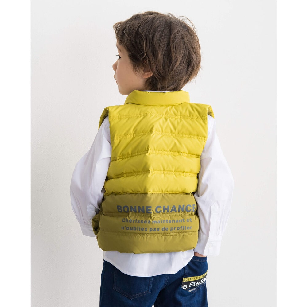 マットタフタ バイカラー ダウン ベスト (90~150cm)(90cm イエロー): ジャケット/アウター-子供服べべの公式通販サイト 「BEBE  MALL」