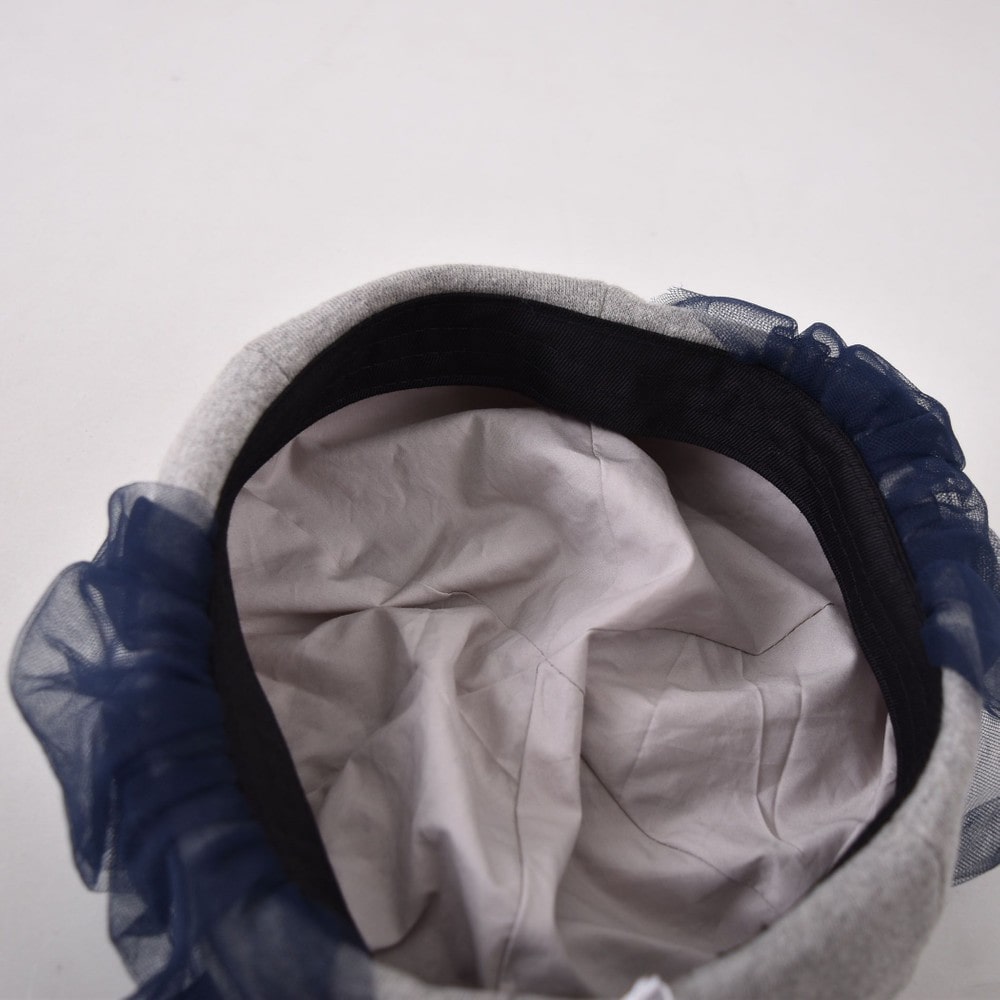 チュールリボン付ベレー ブラック S(50cm~52cm)