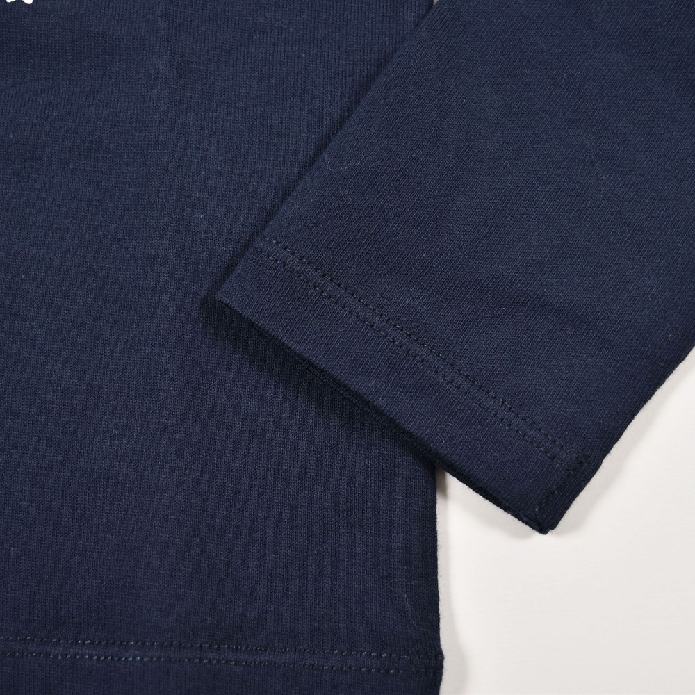 チュール チョウチョ モチーフ ロゴ グリッター Tシャツ (90cm~150cm) ネイビー 130cm