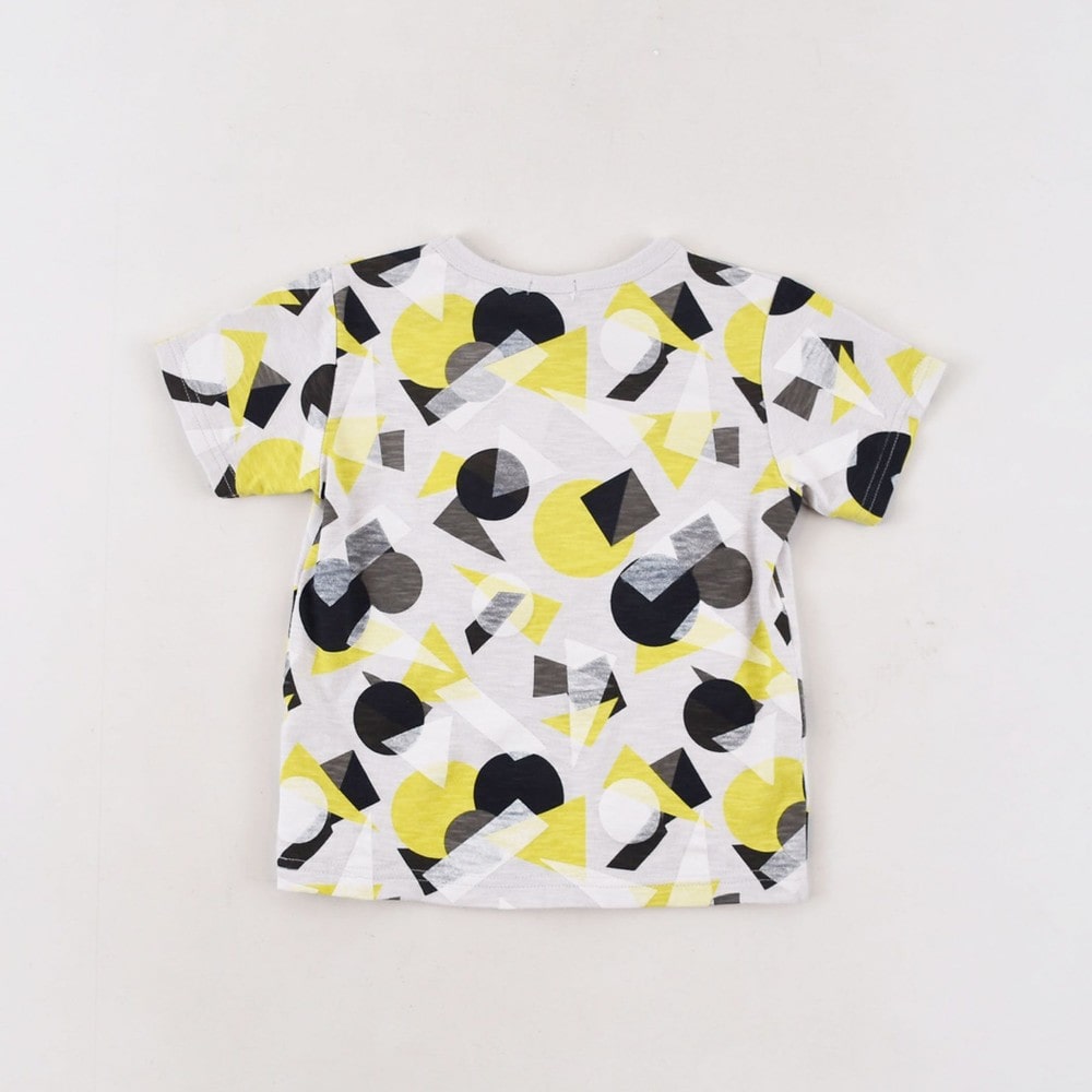 ペーパーアート プリント スラブ 天竺 Tシャツ (80cm~150cm) グリーン系 140cm