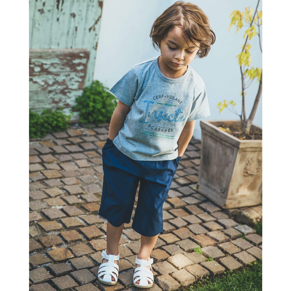 【 蓄光 プリント 】 昆虫 カブトムシ クワガタ ロゴ Tシャツ (90~150cm) グリーン 100cm