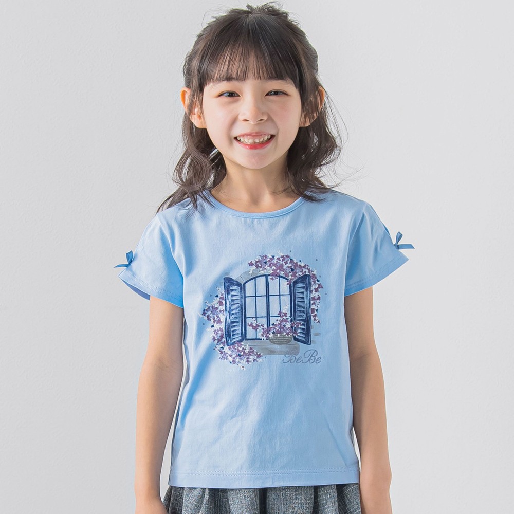 ウィンドウプリントTシャツ(90~150cm)(90cm ホワイト):  トップス【べべモール公式】ウィンドウプリントTシャツ(90~150cm)(90cm ホワイト):  トップス【べべモール公式】-子供服べべの公式通販サイト 「BEBE MALL」-子供服べべの公式通販サイト 「BEBE MALL」