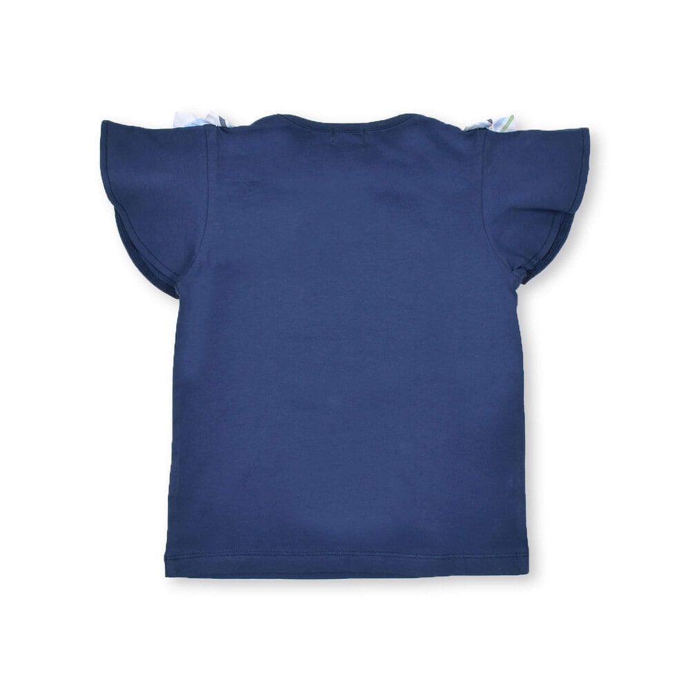 お揃い】チェック肩リボンフレア袖Tシャツ(90~150cm)(90cm ピンク