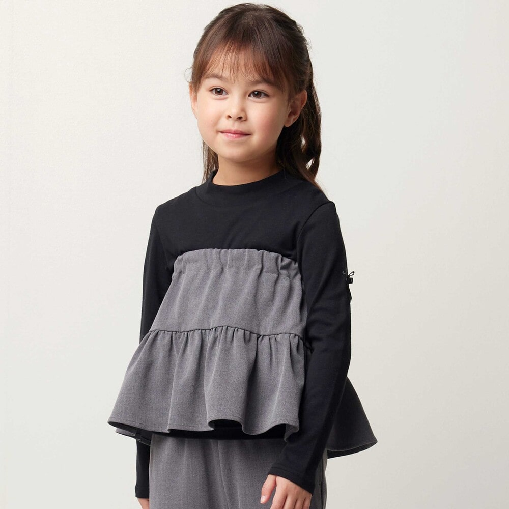 スキンケアスムースハイネック長袖Tシャツ(90~150cm) ブラック 90cm