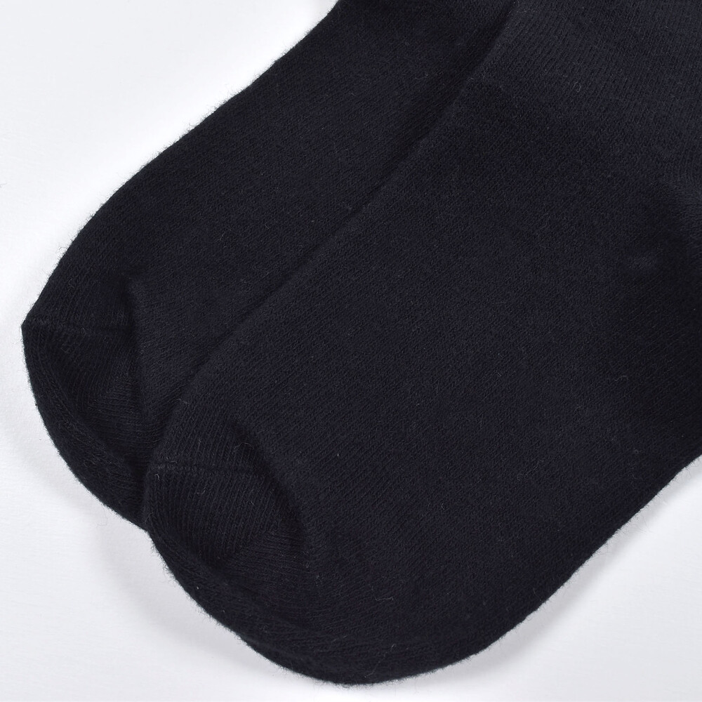 サイド ロゴ ジャガード リボン 付き ニーハイ ソックス (15~24cm) ブラック 22-24cm