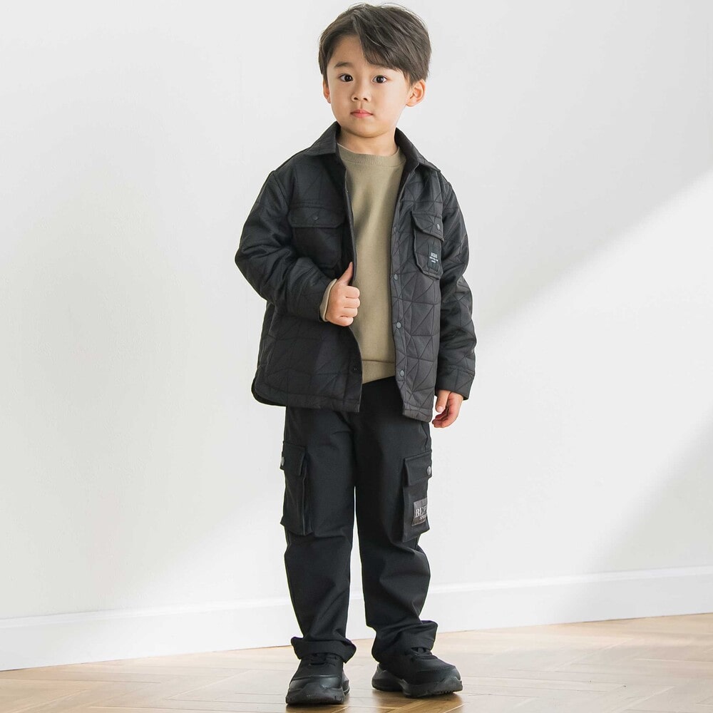 【限定商品】三角キルティングジャケット(95~150cm) ブラック 100cm