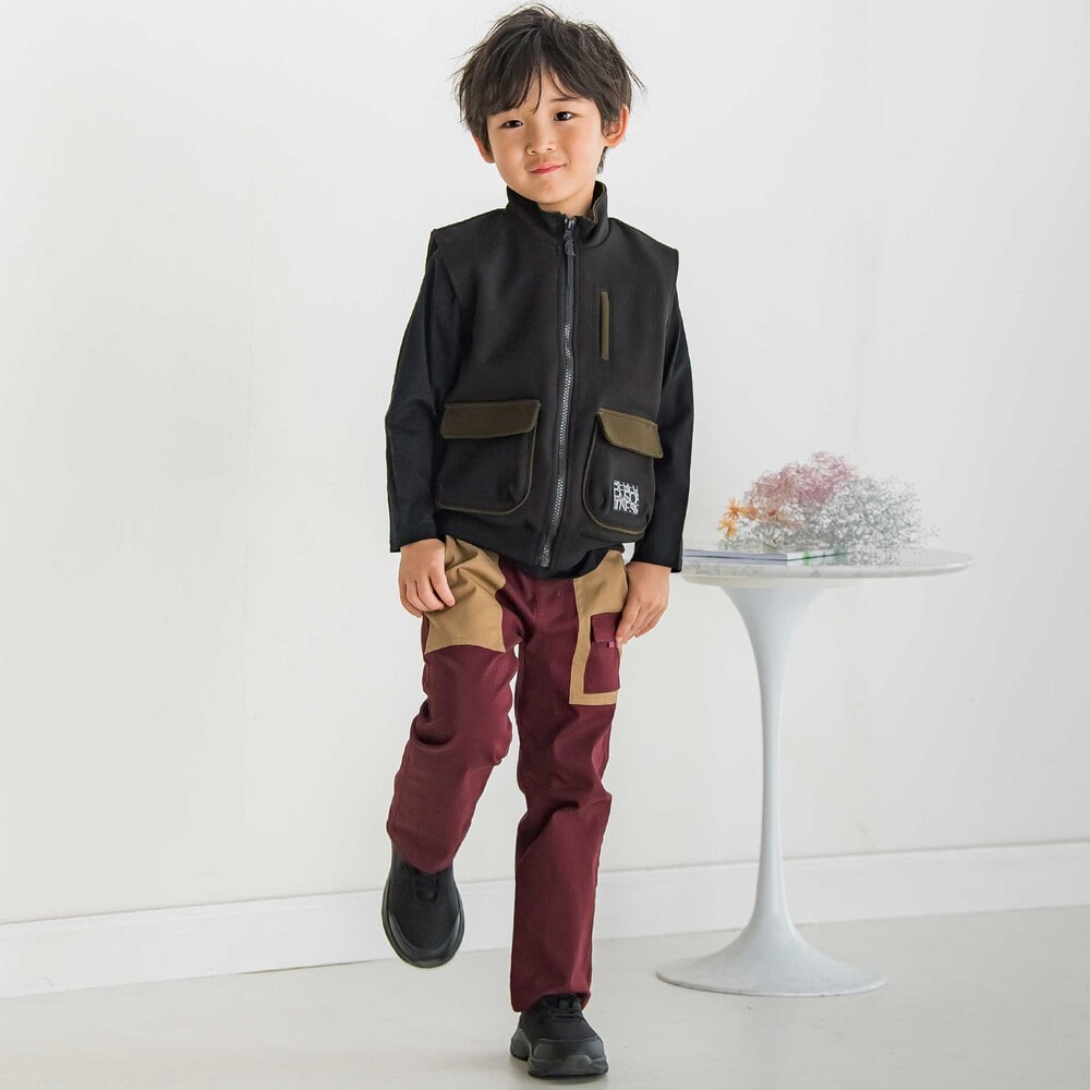 【限定商品】配色ツイルロングパンツ(95~150cm) グリーン系 95cm