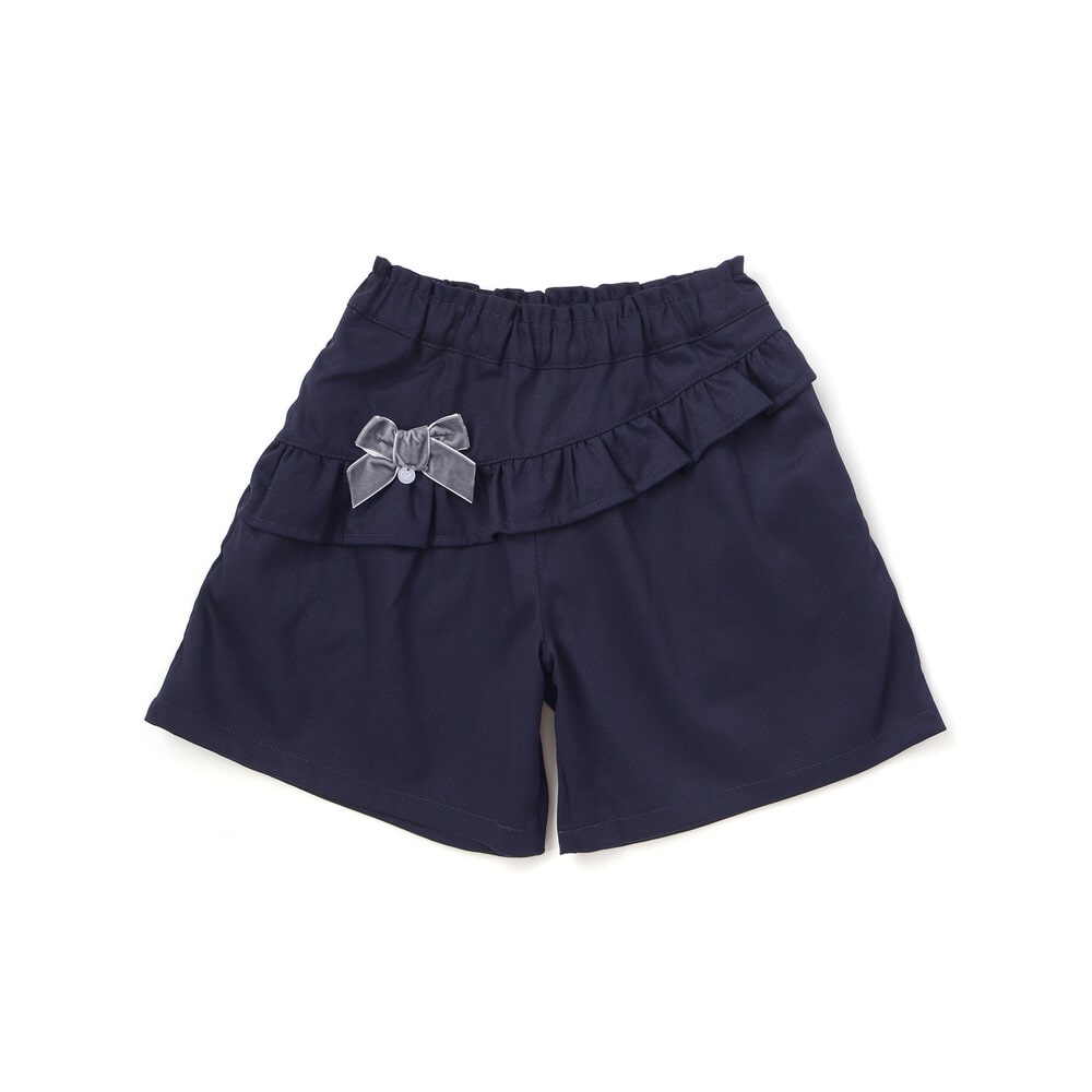【限定商品】フリルリボンキュロットパンツ(95~150cm) ネイビー 100cm