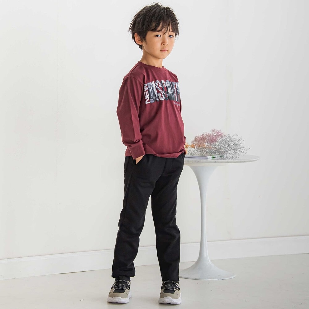 【限定商品】発泡写真プリントロングTシャツ(95~150cm) ネイビー 95cm