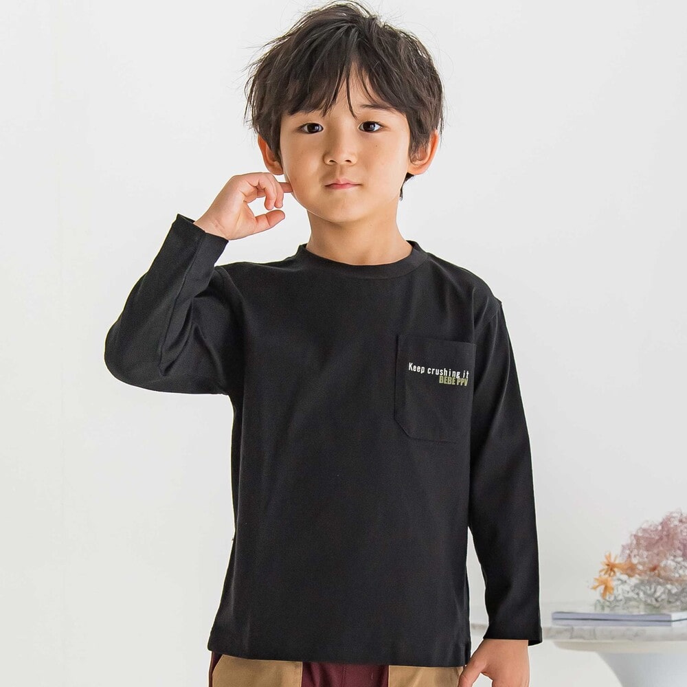 【限定商品】サッカーバックプリントロングTシャツ(95~160cm) ホワイト 95cm
