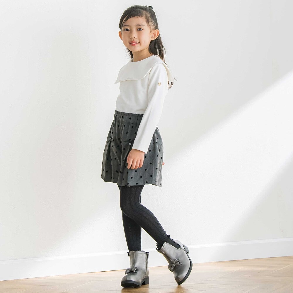 【限定商品】前後着用可能 セーラーカラーフリーストップス(95~150cm) ブラック 95cm