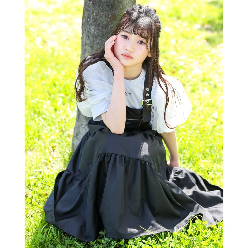 ティアード ジャンパースカート(130~160cm) ブラック 130cm