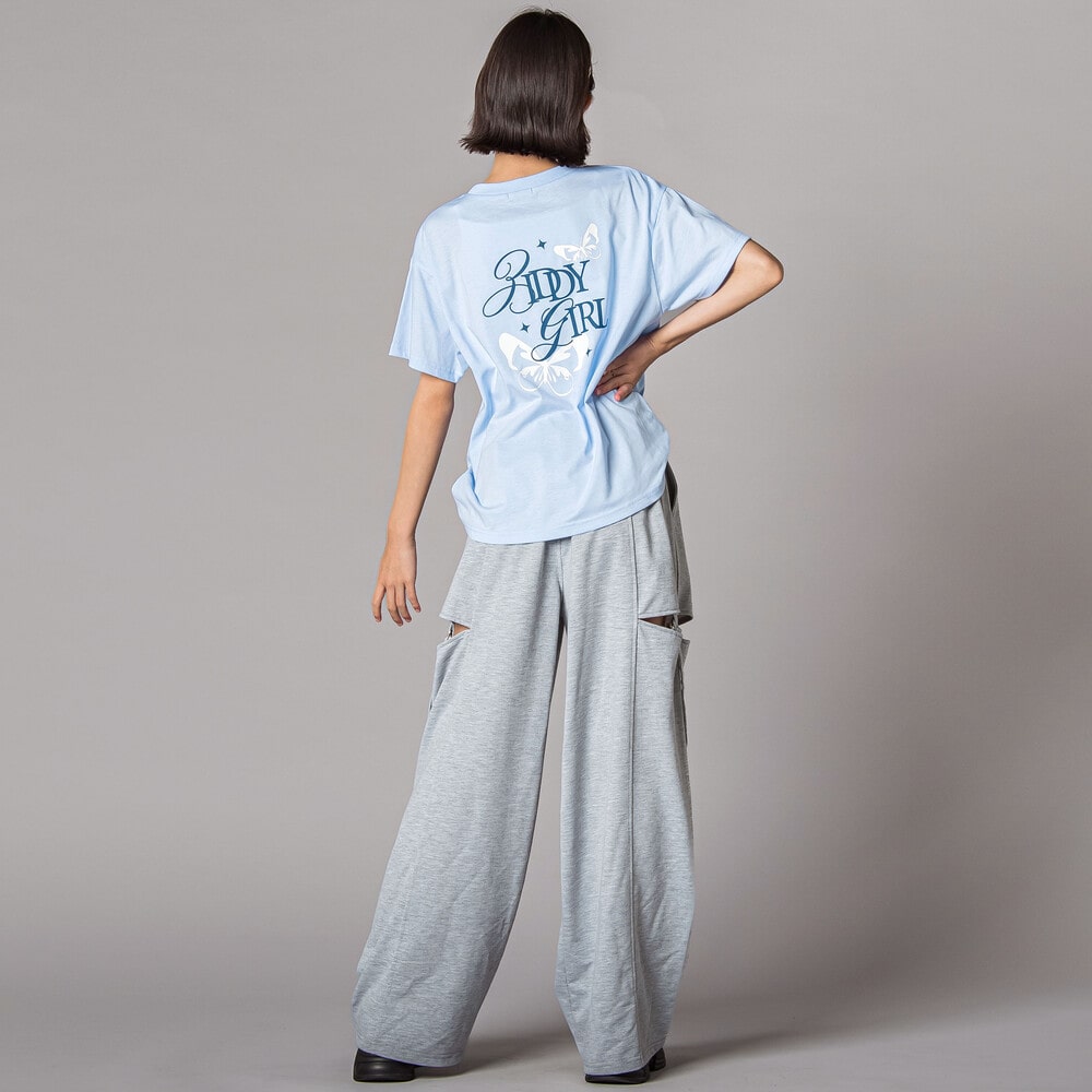 サイドカットアウトカーゴワイドパンツ(130~160cm) ブラック 130cm