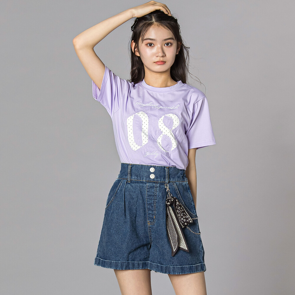 バンダナ付きデニムショートパンツ(130~160cm) ネイビー 130cm
