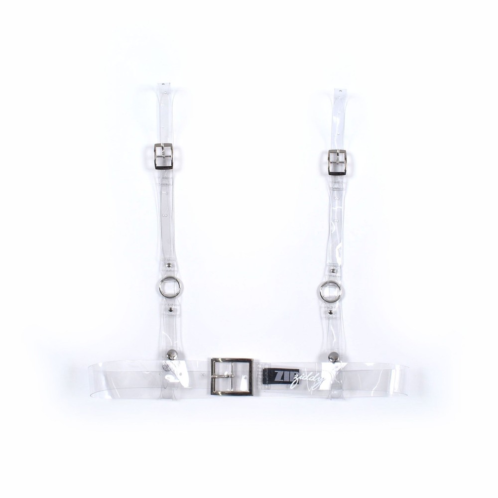 【ニコ☆プチ掲載】クリア エコレザー ハーネスベルト ホワイト ワンサイズ