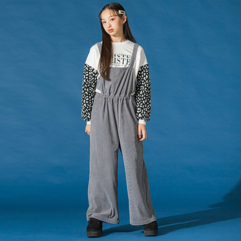 コールテンオーバーオール(130~160cm) グレー 130cm