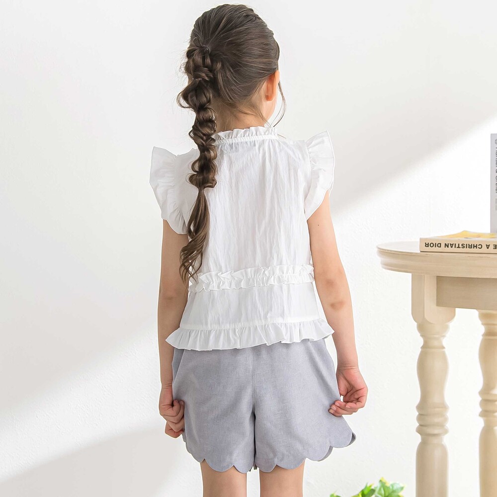 ダブルリボンメロウブラウス(95~150cm) ホワイト 95cm