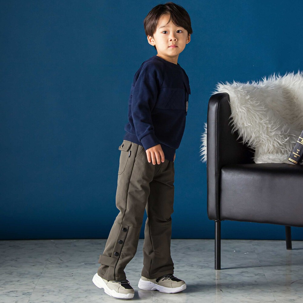 ベルトポイントロングパンツ(95~150cm) グリーン 95cm