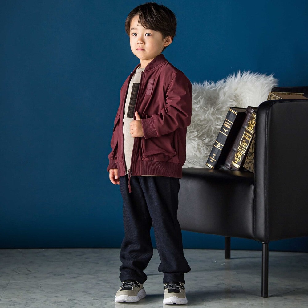 杢起毛ロングパンツ(95~160cm) ブラック系 95cm