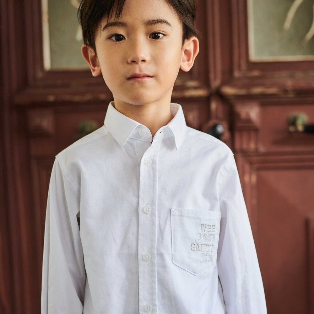 ストレッチナイロンシャツ(110~160cm) ホワイト 110cm