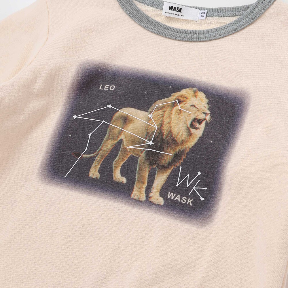 星座アニマルプリントトレーナー(100~140cm) オフホワイト 100cm