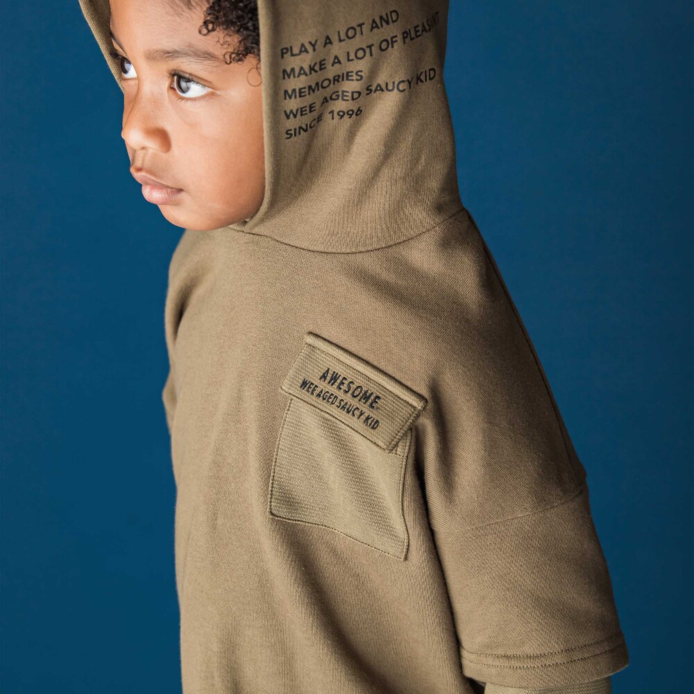 レイヤード風BIGフーディトレーナー(110~160cm) ブラック 110cm