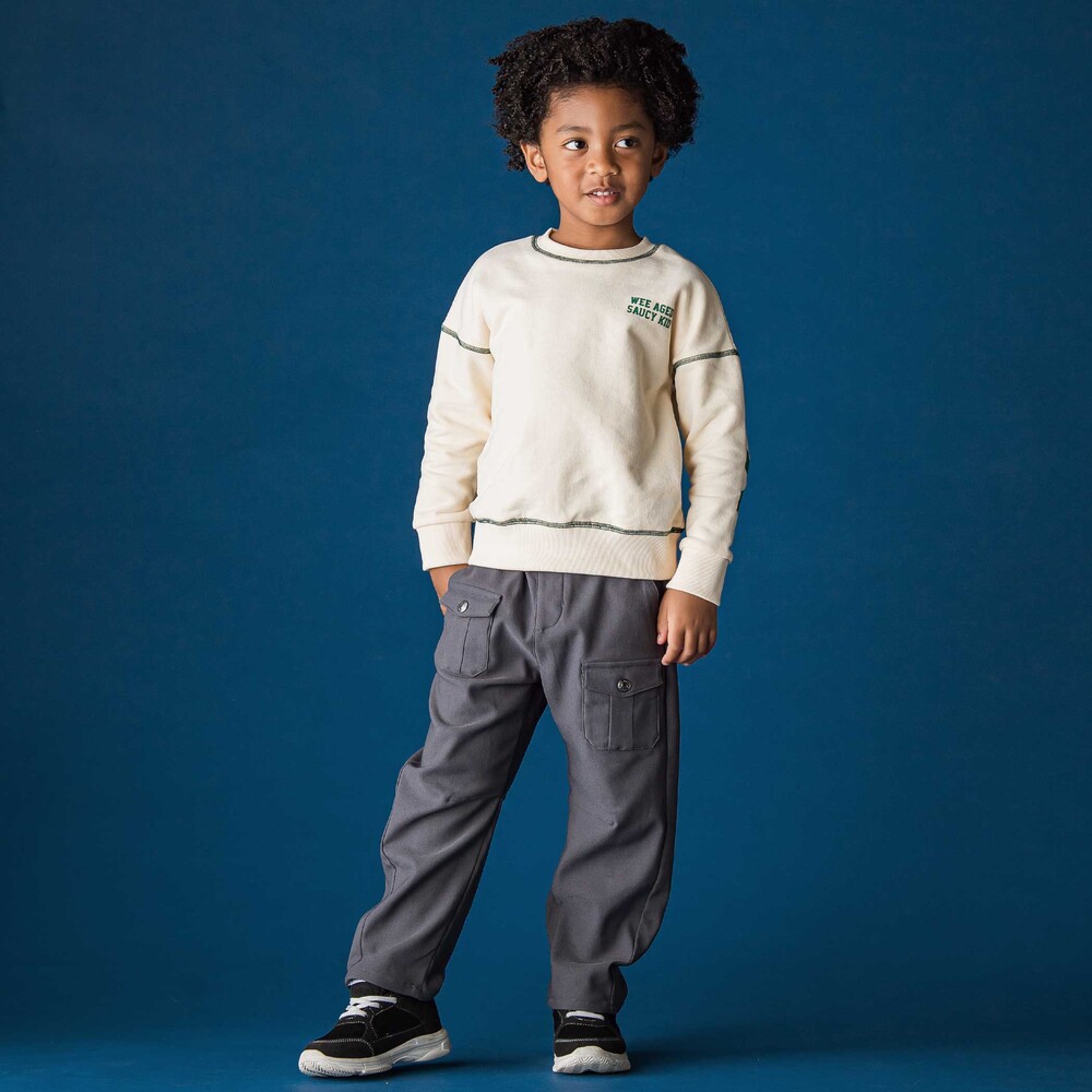 バレルレッグパンツ(100~160cm) ベージュ 100cm