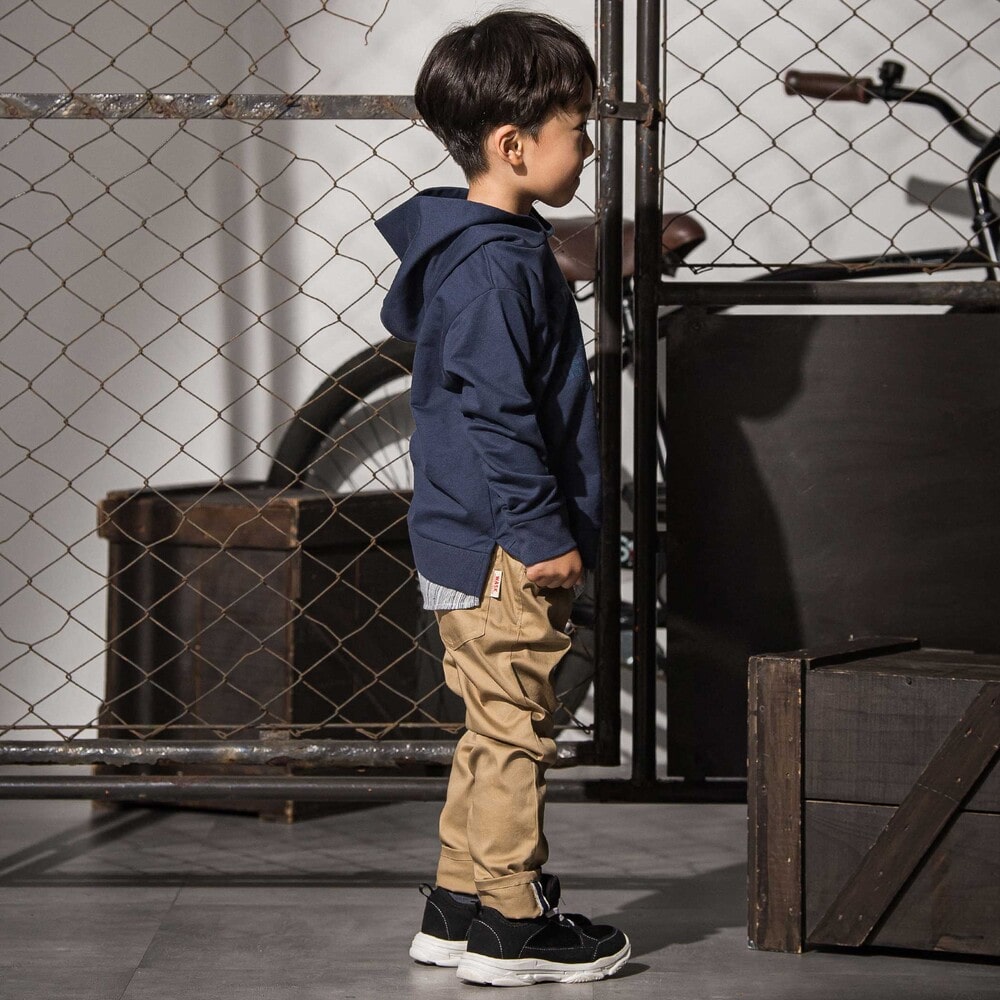 ハイパーストレッチスソパイピングスキニーパンツ(100~160cm) ベージュ 100cm