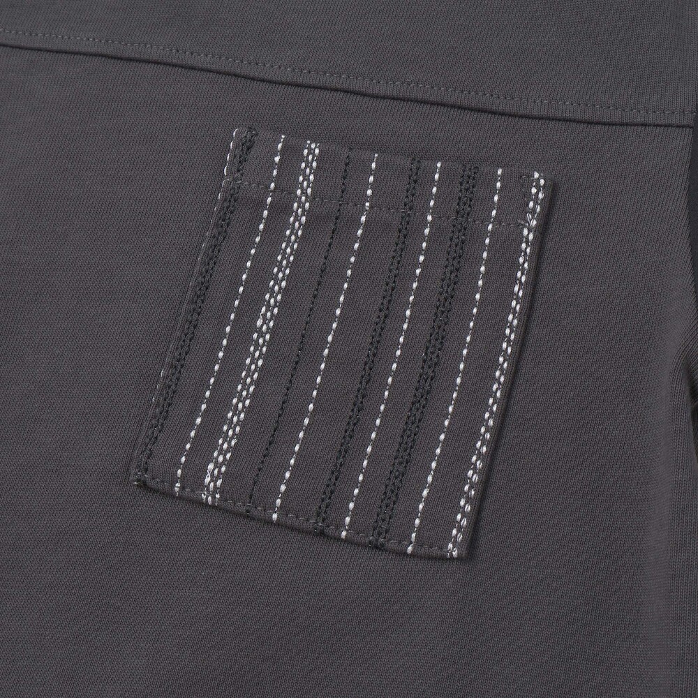 異素材スリーブ ポケットデザイン長袖Tシャツ(110~160cm) グリーン 110cm