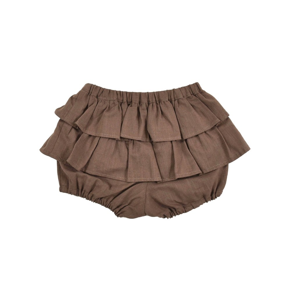 ナチュラル リネンライク コットン フリル ブルマ ベビー (60~90cm) ピンク ワンサイズ
