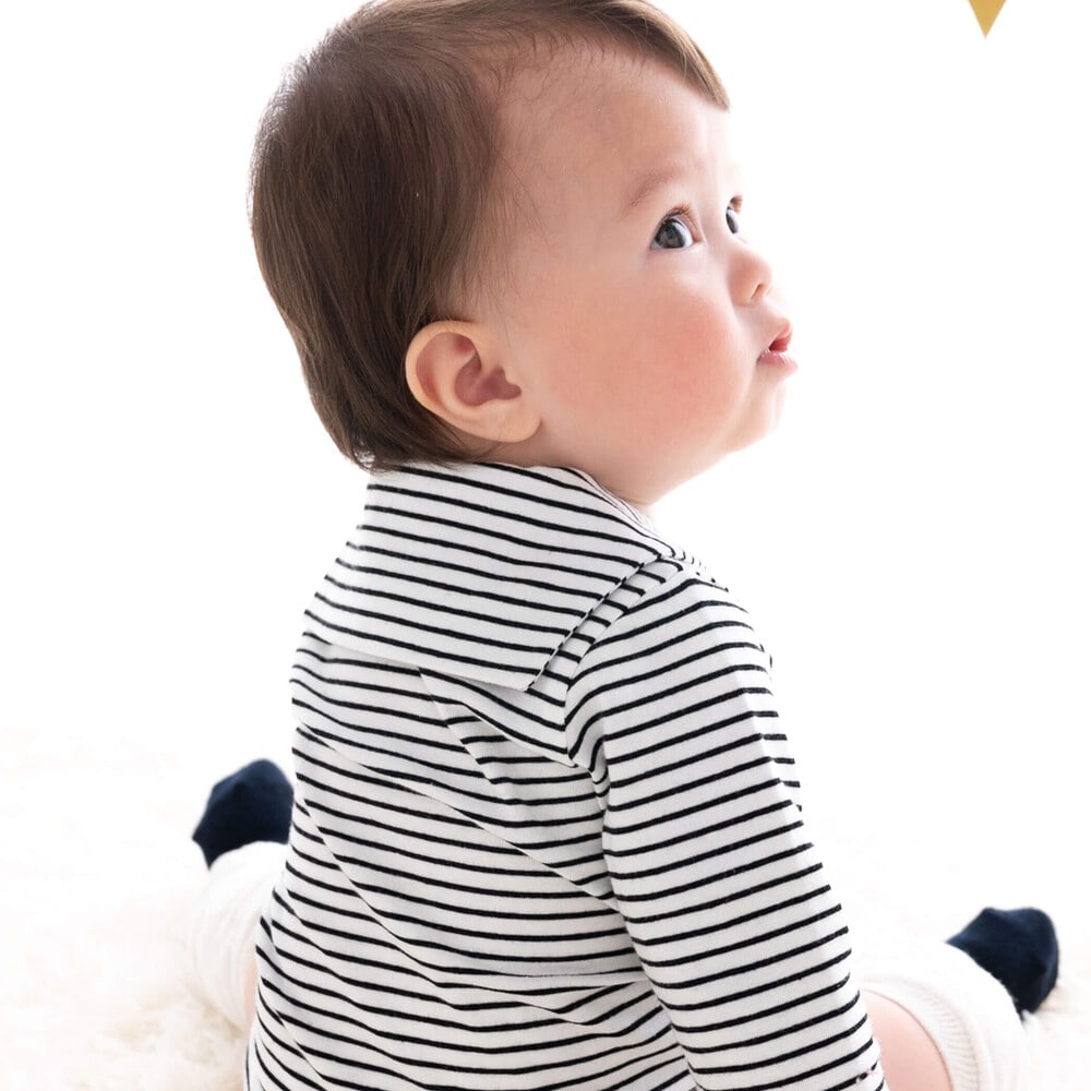 【お揃い】セーラー長袖ボディミニ(70~80cm) ホワイト 70cm