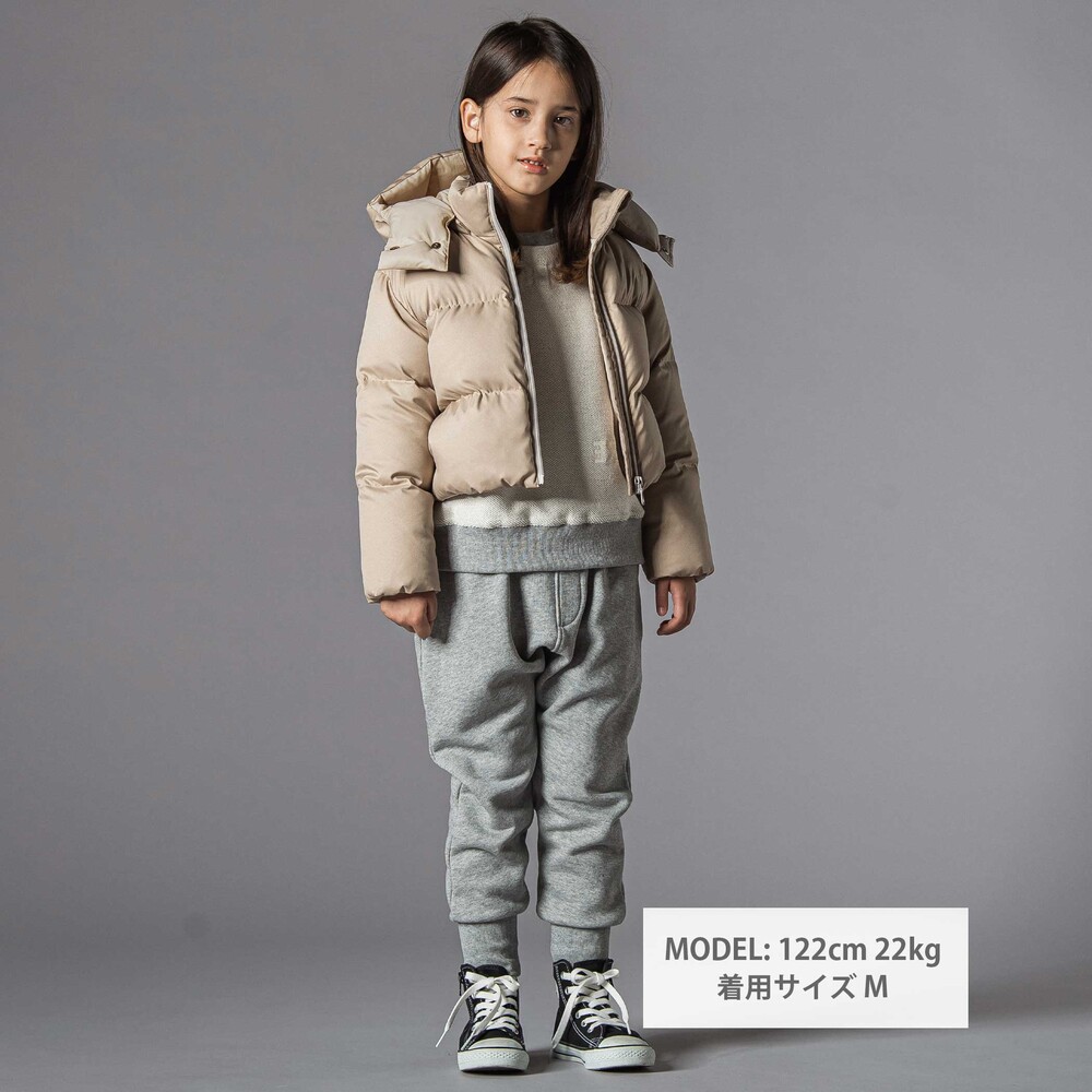 リモンタポリエステルツイルボリュームダウンジャケット親子お揃い(95~140cm) ブラック S(95-110cm)