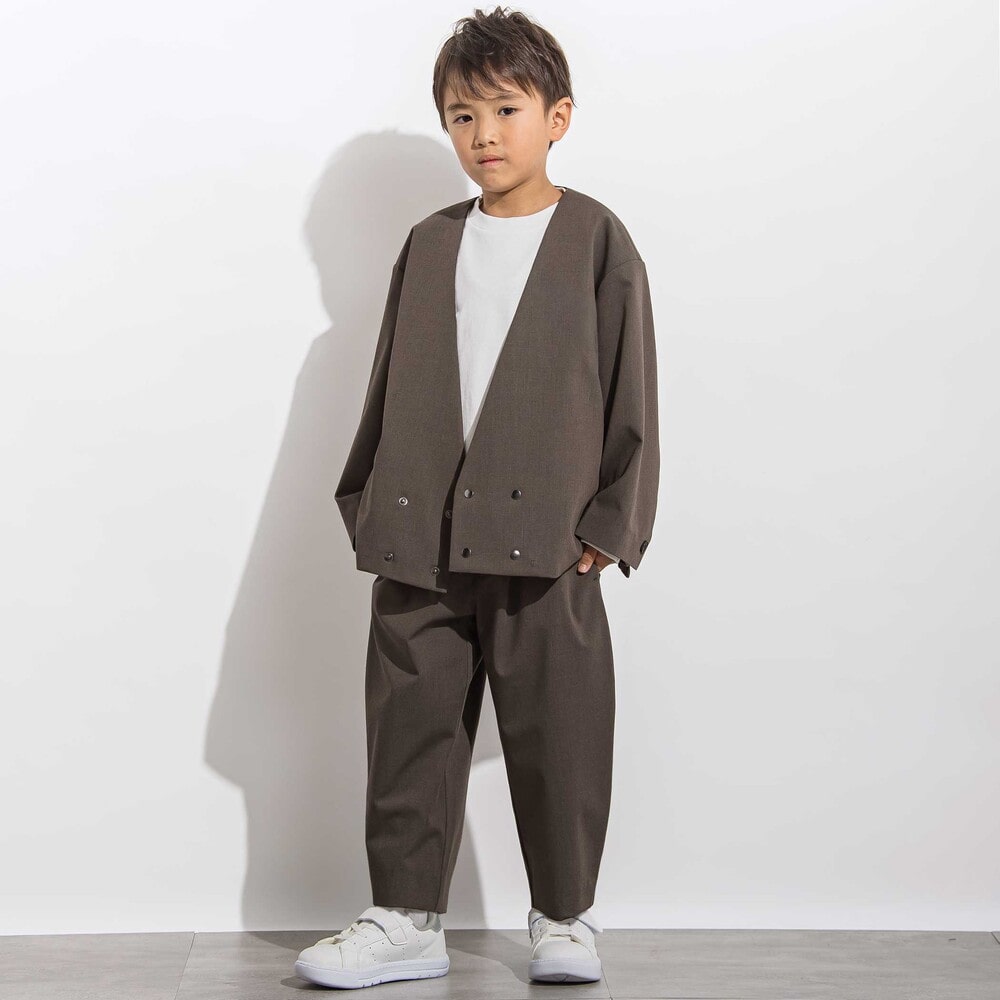 サージリラックスバレルロングパンツ 親子お揃い(110~140cm) ブラウン M(110~125cm)