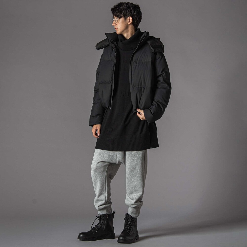 リモンタポリエステルツイルボリュームダウンジャケット大人親子お揃い(145~175cm) ブラック M(145-160cm)