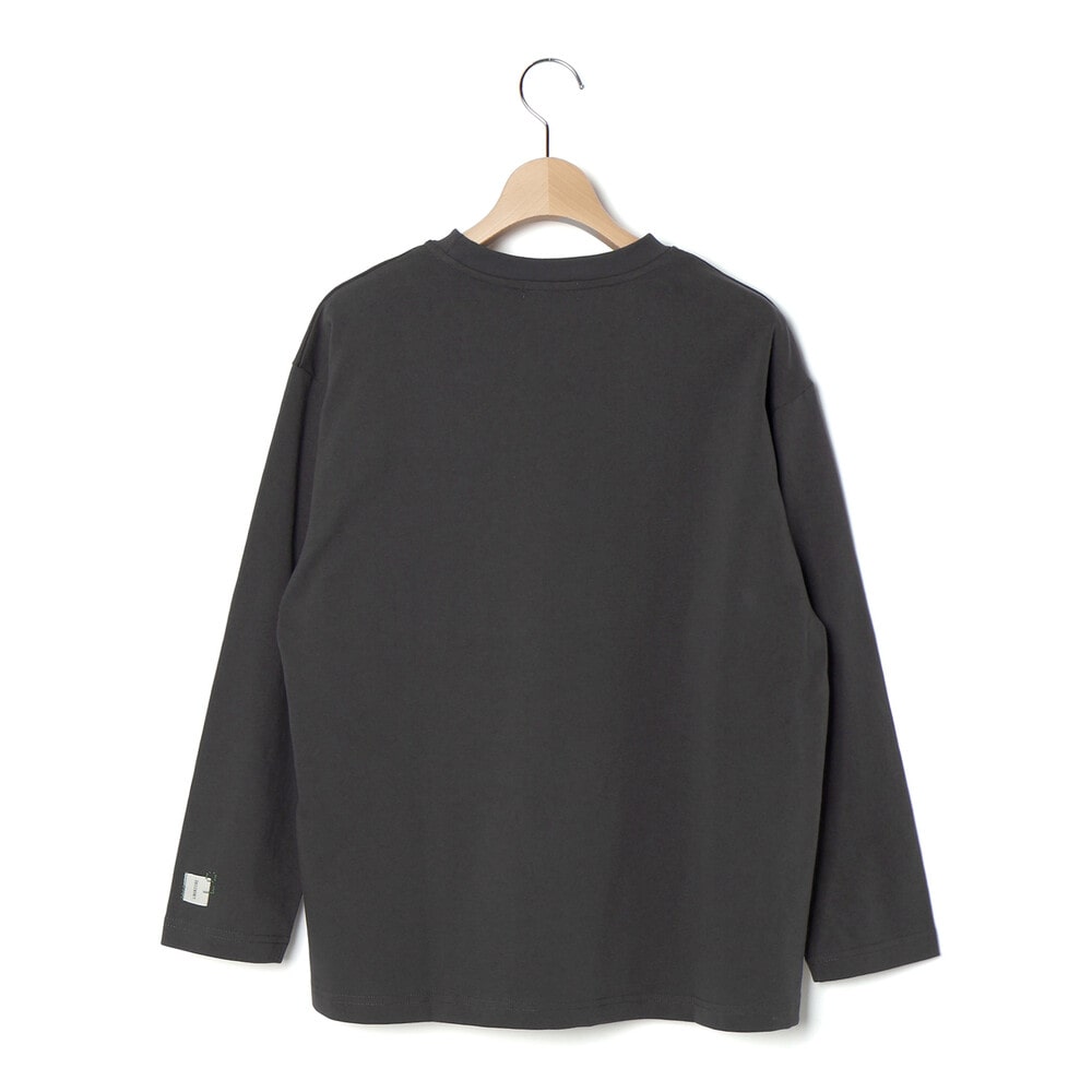 ジグザグステッチレタリングロゴ天竺長袖Tシャツ 親子お揃い 大人(140~175cm) ベージュ S(140~150cm)