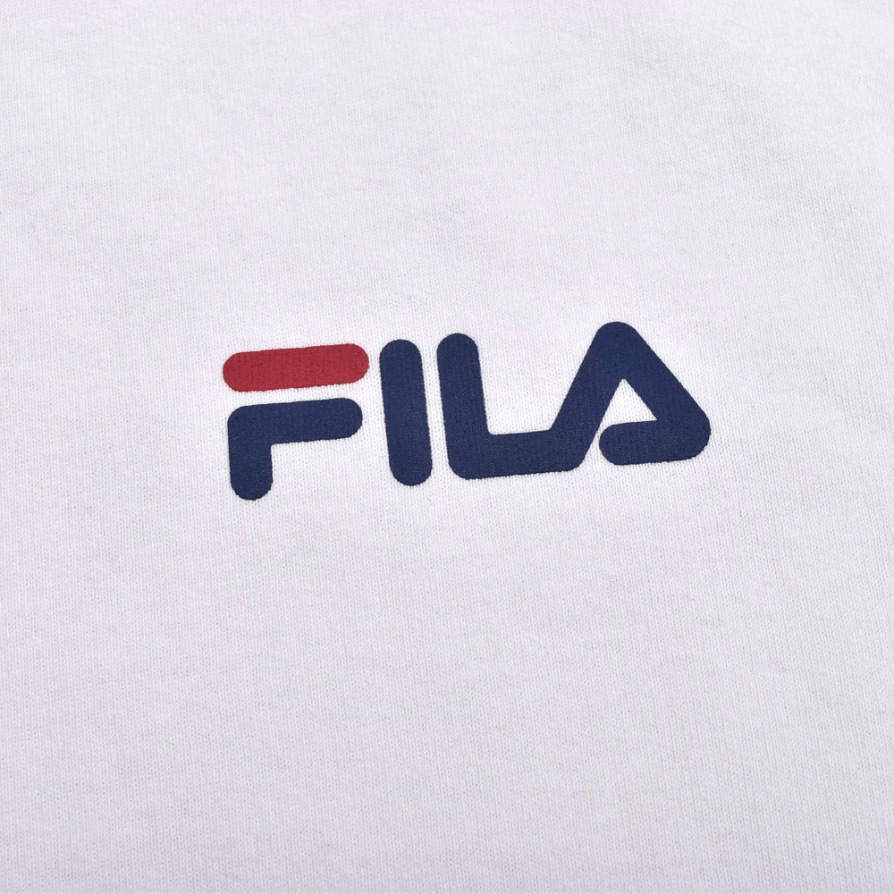 【 FILA × RADCUSTOM 】ロゴライン ワンポイント Tシャツ(120~160cm) ホワイト 120cm