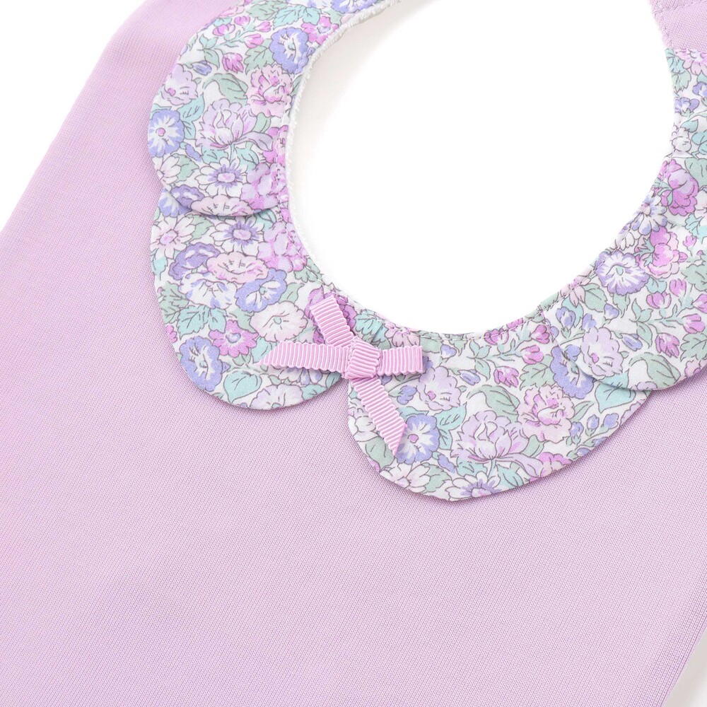 【日本製】【お揃い】リバティ(leontyne dream)プリントタナローンペタル襟付きリボンスタイ ブルー系 ワンサイズ