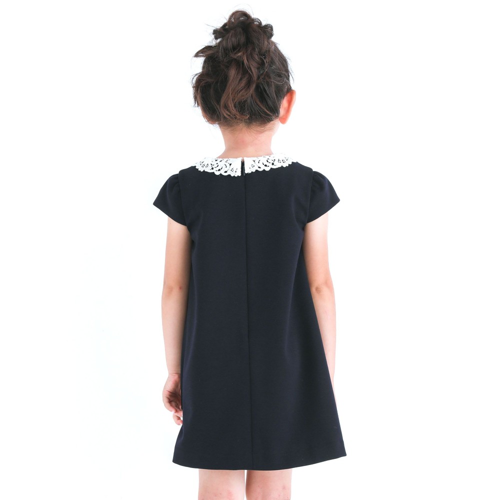 フォーマル ポンチ 襟レース 台形 ジャンパースカート ワンピース (90~140cm) グレー 110cm