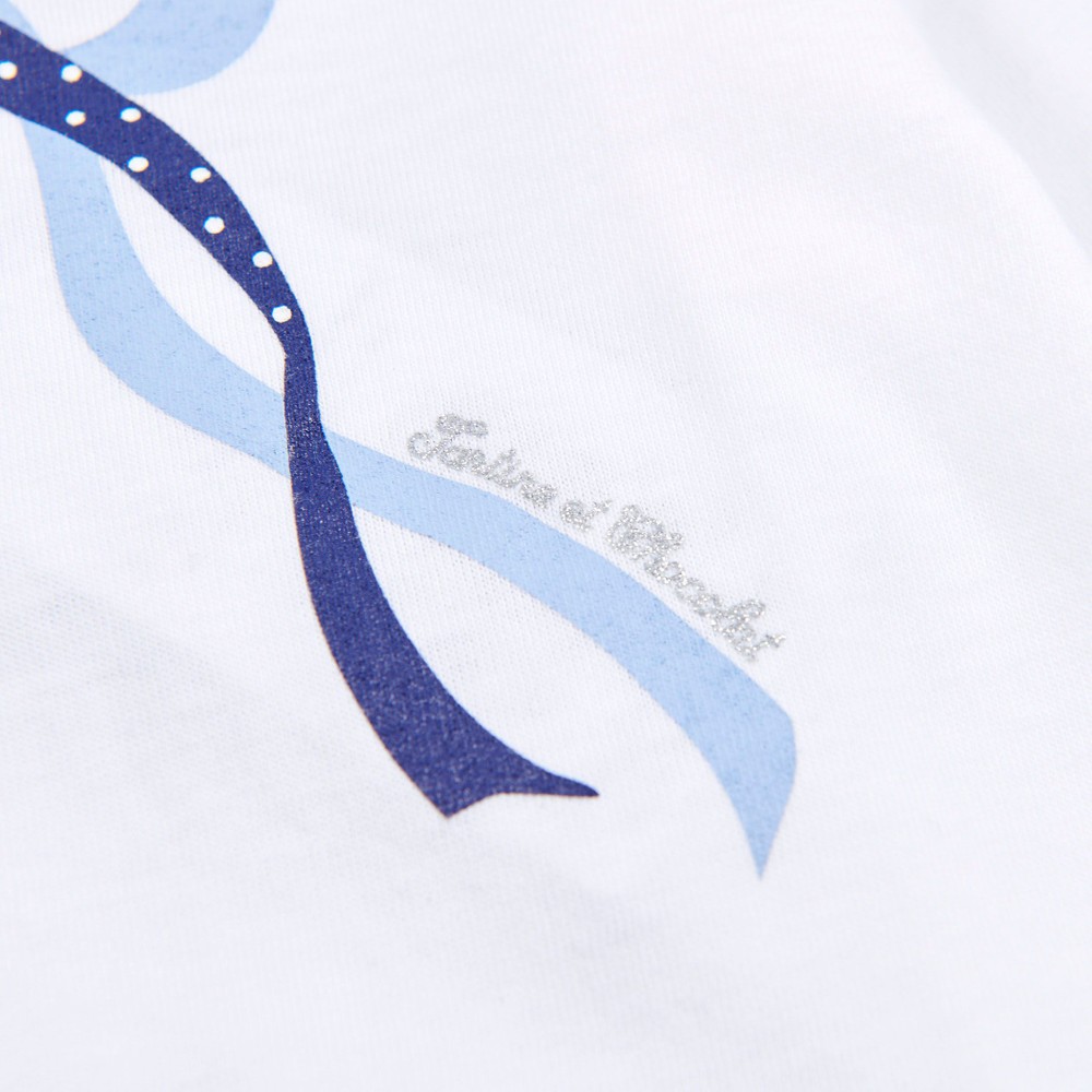 リボン プリント 長袖 Tシャツ (110cm~130cm) ホワイト 110cm