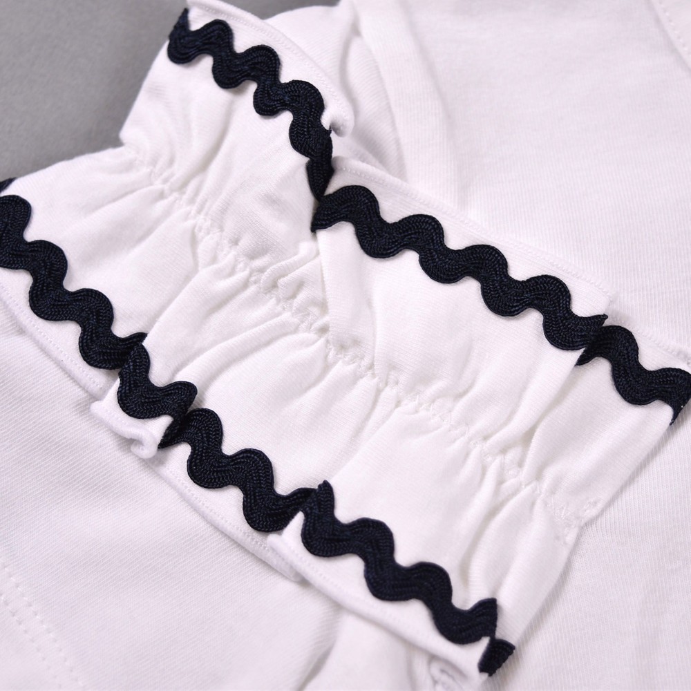 【PARIS企画】 フリル フェミニン シンプル 半袖 Tシャツ(80cm~100cm) ホワイト 80cm