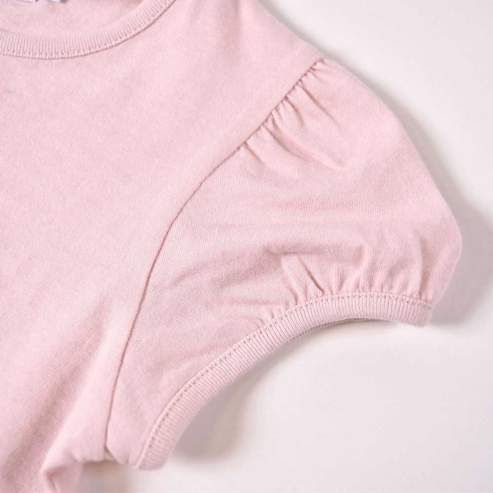 チュール ドレス フェミニン パフスリーブ 半袖 Tシャツ (80cm~100cm) パープル 100cm