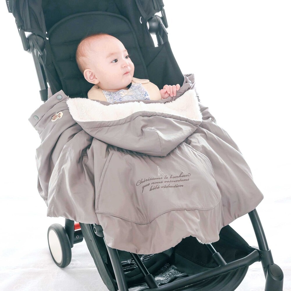 【 撥水加工 】タフタ3wayマルチマントベビー(60~90cm) グレー ワンサイズ(60-80cm)