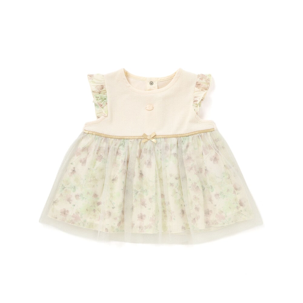 【お揃い】テレコフェイスチュールチュニック(70~90cm) パープル系 ワンサイズ