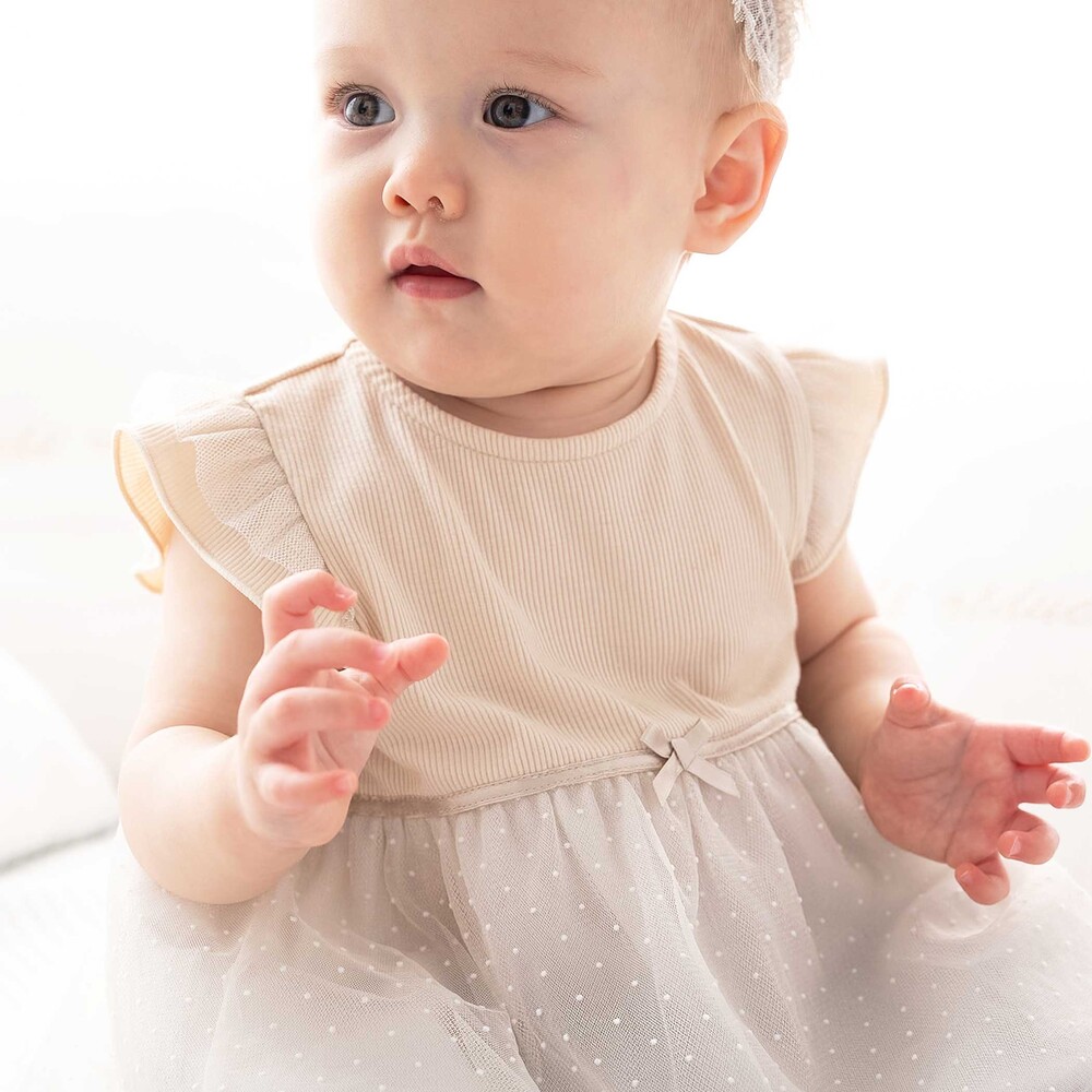 テレコドットラメチュールチュニック(70~90cm) ベージュ ワンサイズ