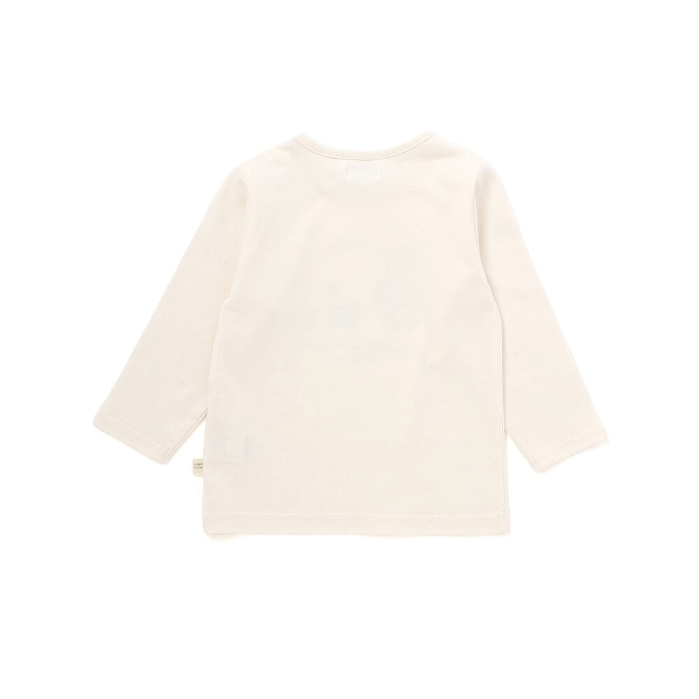【お揃い】オーガニッククマプリント長袖Tシャツベビー(70~90cm) オフホワイト S