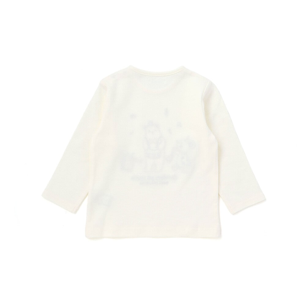 【お揃い】アニマル音楽隊パッチWフェイス長袖Tシャツ(70~90cm) オフホワイト S