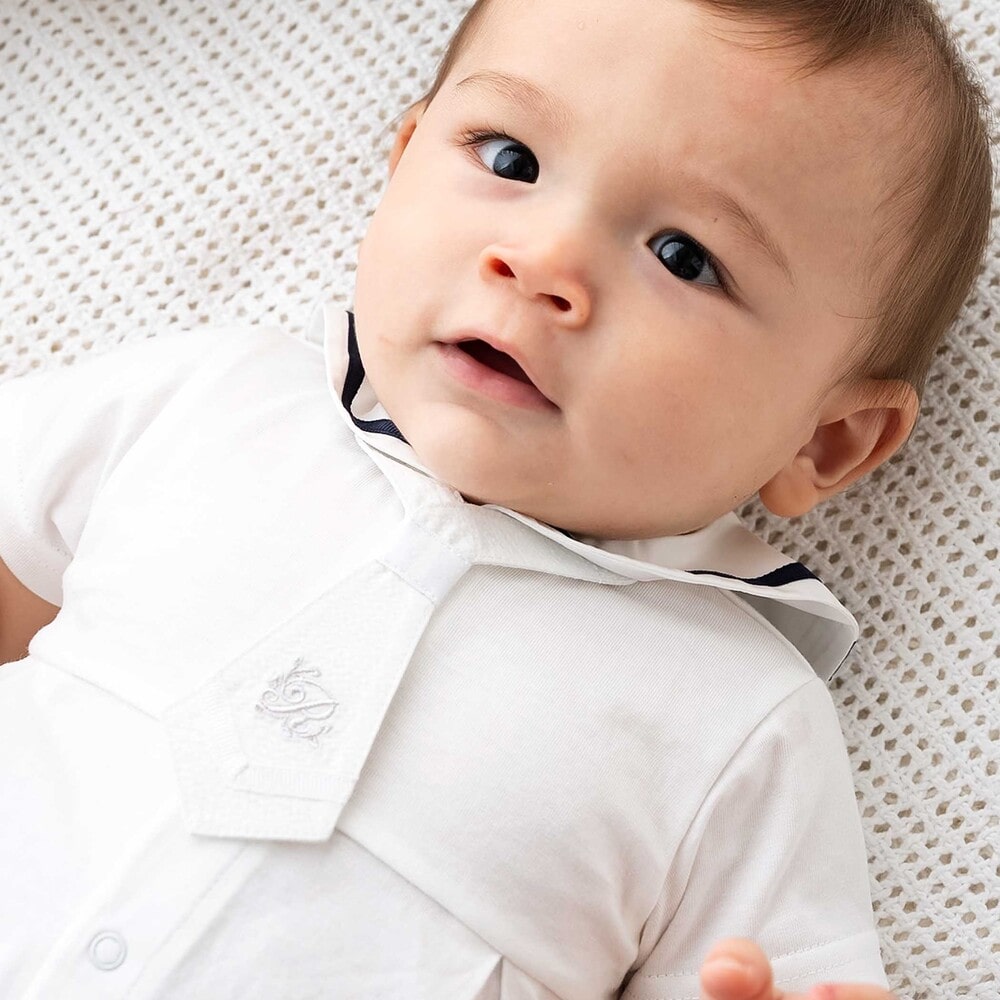 【お揃い】天竺セーラーネクタイ付き2WAYオールベビー(50~75cm) ホワイト ワンサイズ